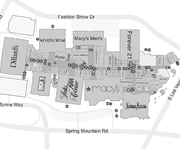 Fashion Show Mall Las Vegas Map - Map